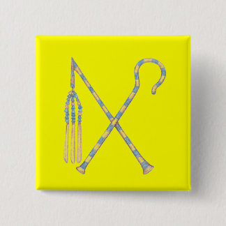 Flail and Crook 15 Cm Square Badge