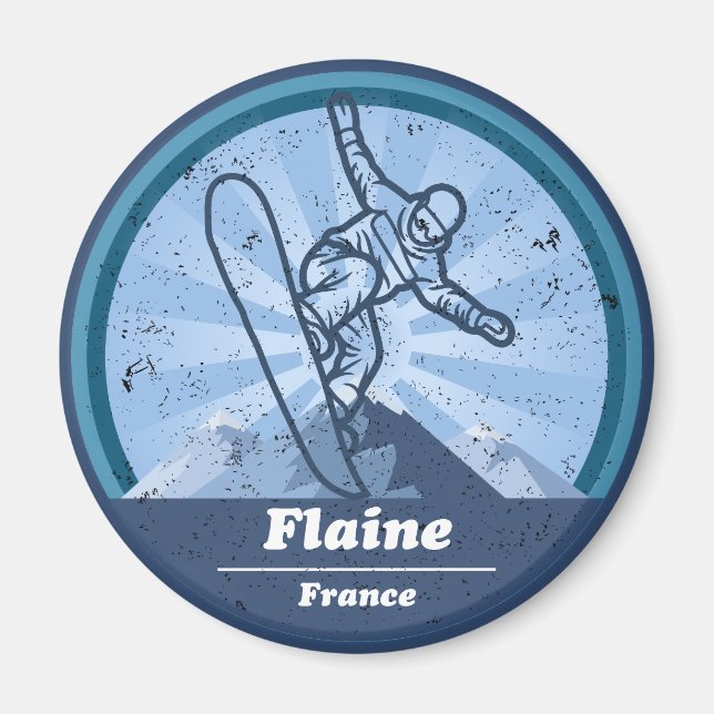 Flaine Station de ski - Snowboard Magnet (Front)