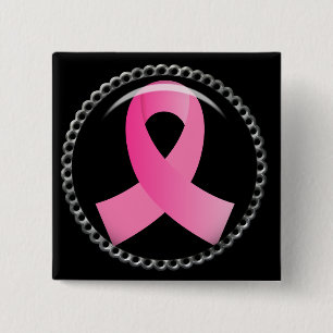 Flair Breast Cancer Pink Ribbon 15 Cm Square Badge