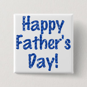 Flair - "Happy Father's Day" Blue Glitterized 15 Cm Square Badge