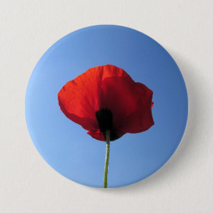 Flair - Red Poppy Blue Sky 7.5 Cm Round Badge
