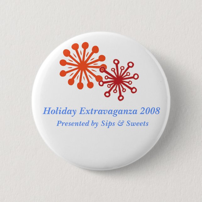 flake, flake1, Holiday Extravaganza 2008, Prese... 6 Cm Round Badge (Front)