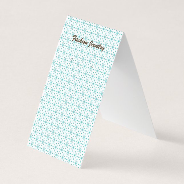 Flakes/Stars Tent Fold DIY Punch Earring Display Business Card (Front)