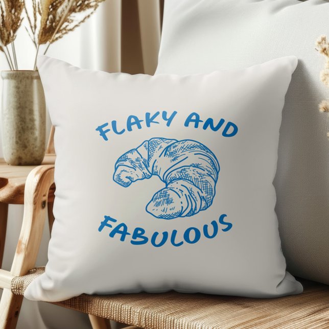 Flaky and Fabulous French Croissant, Any Color Cushion (Creator Uploaded)