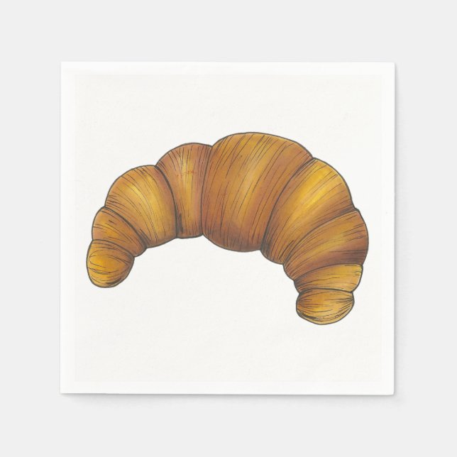 Flaky Buttery Croissant French Pastry Foodie Napkin (Front)