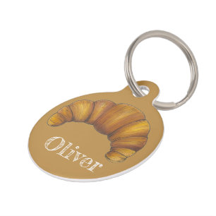 Flaky Buttery French Croissant Foodie Pastry Food Pet Tag