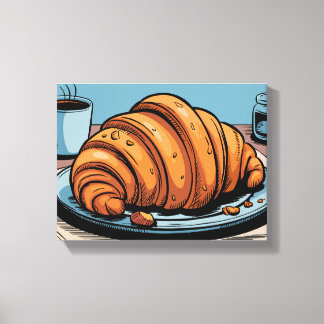 Flaky Morning Croissant Treat Canvas Print