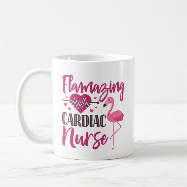 Flamazing Cardiac Nurse Nursing Flamingo Coffee Mug (Left)