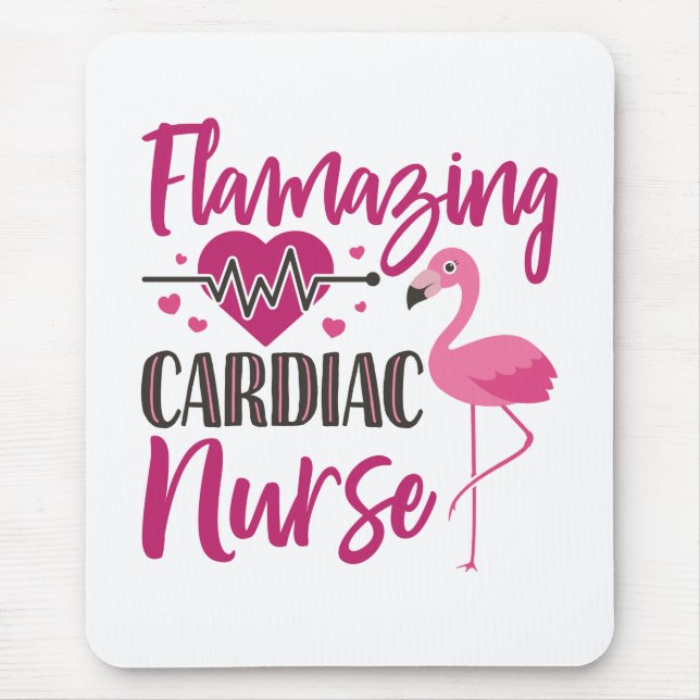 Flamazing Cardiac Nurse Nursing Flamingo Mouse Mat (Front)