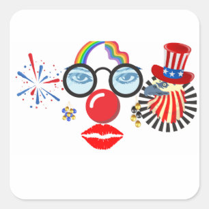 Flamboyant Clown Square Sticker