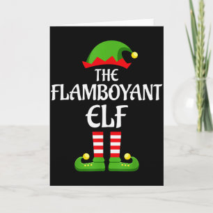 Flamboyant Elf Family Matching Group Christmas  Card