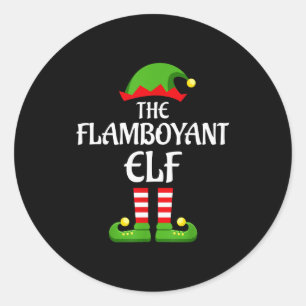 Flamboyant Elf Family Matching Group Christmas Classic Round Sticker