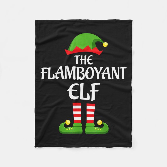 Flamboyant Elf Family Matching Group Christmas  Fleece Blanket (Front)