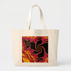 Flamboyant fractal large tote bag
