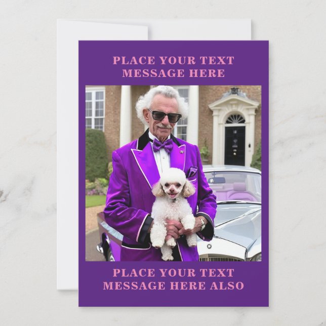 Flamboyant Funny Old Gay Guy Humour Greeting Card (Front)