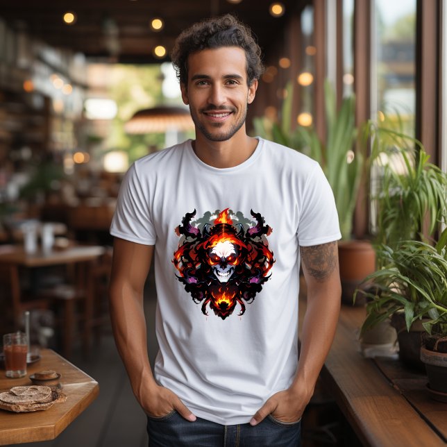 Flamboyant head T-shirt, burning skull, T-Shirt (Creator Uploaded)