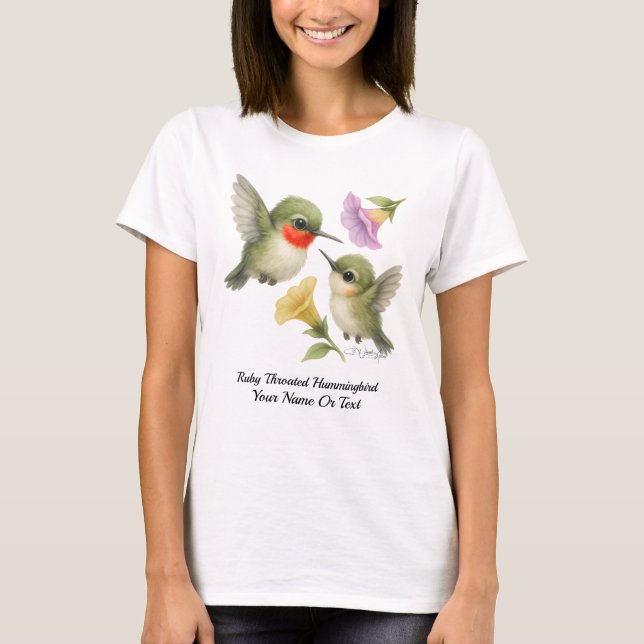 Flamboyant Ruby Throated Hummingbird T-Shirt (Front)