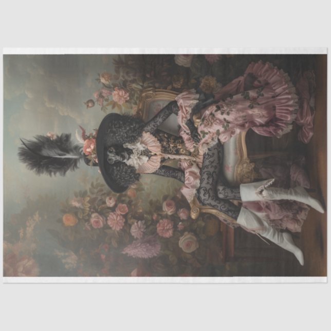 Flamboyant Standard Poodle Decoupage  Tissue Paper (Front)