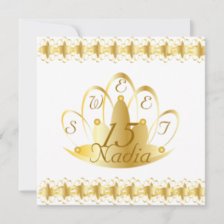 Flamboyant Tiaras Sweet Fifteen Invitation-Cust. Invitation