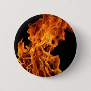 Flame 6 Cm Round Badge