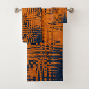 Flame.Abstract orange pattern. Bath Towel Set