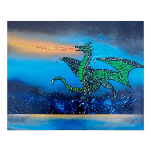 Flame-breathing Dragon Poster (Front)