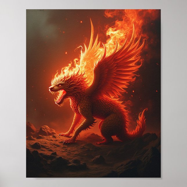 flame burning red realism poster (Front)