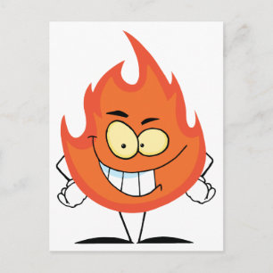 Flame Cartoon Character Postcard