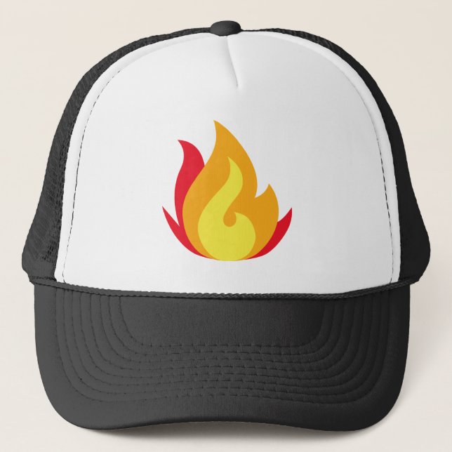 Flame Emoji Printed Trucker Hat (Front)