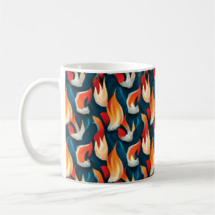 Flame Fabric Red And Blue Repeating Pattern Coffee Mug