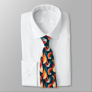 Flame Fabric   Red And Blue Repeating Pattern Tie
