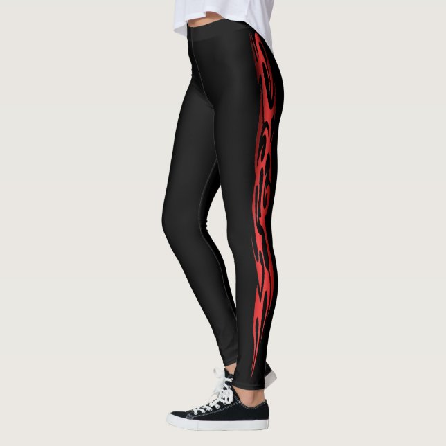 Flame Fade Tattoo Style Leggings (Left)
