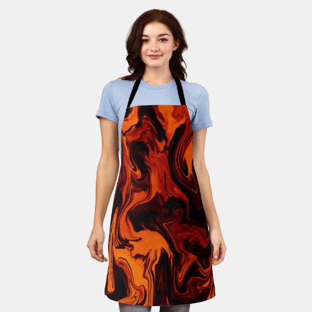 Flame, Fire, Fiery Abstract Apron (Worn)
