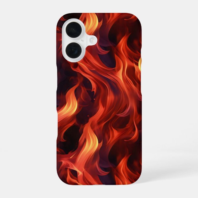 Flame Fire Pattern iPhone 16 Case (Back)