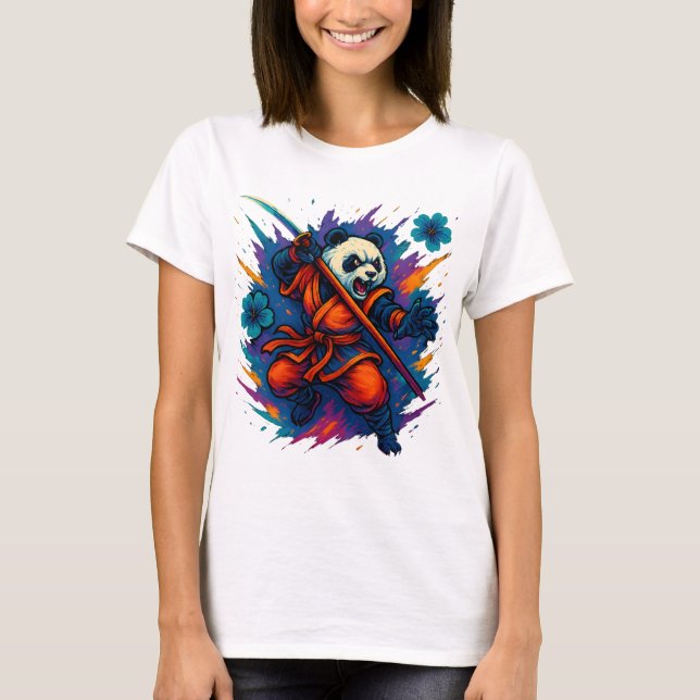 Flame fist Panda T-Shirt (Front)