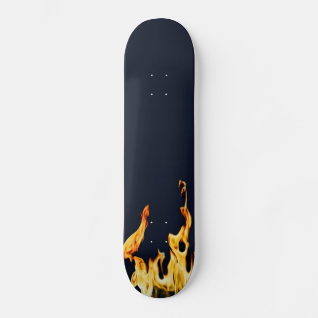 Flame Flame Fire Blue Skateboard (Front)