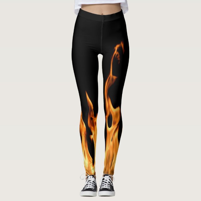 Flame - Flame - Flame - Fire Leggings (Front)