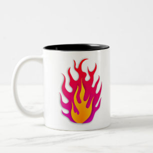 Flame Flammable Hot Fire Burning Two-Tone Coffee Mug