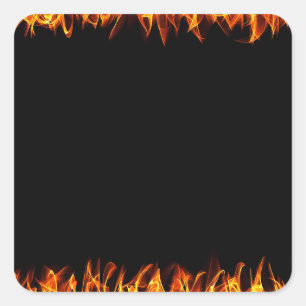 Flame Frame Square Sticker