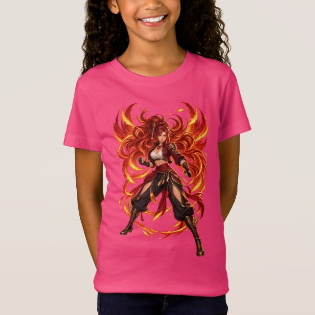 Flame Goddess Fantasy Warrior T-Shirt (Front)