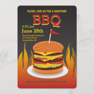 Flame Grilled Burger Invitation