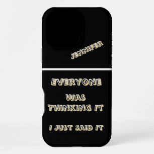 Flame igniter with a witty saying in hand iPhone 16 pro max case