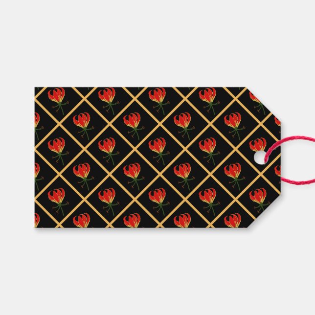 Flame Lily Gloriosa Gift Tags (Front (Horizontal))