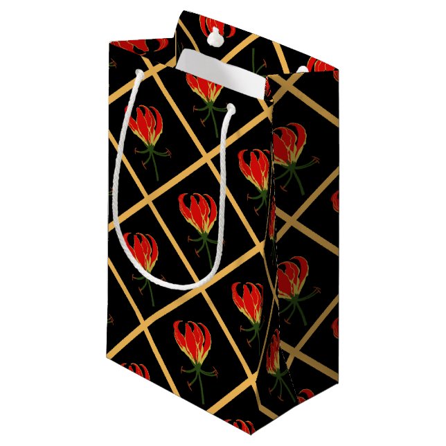 Flame Lily Gloriosa Small Gift Bag (Front Angled)