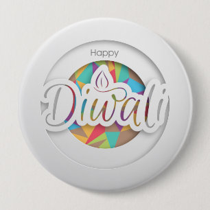 Flame of Celebration Diwali 10 Cm Round Badge