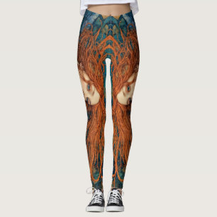 "Flame of the Tides" - A Colourful Portrait        Leggings
