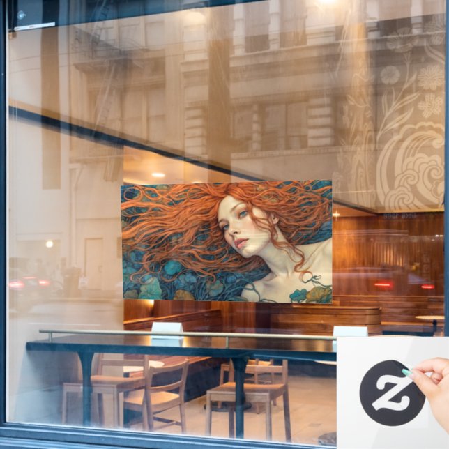 "Flame of the Tides" - A Colourful Portrait        Window Cling (Cafe Window)