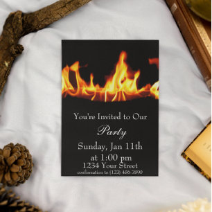Flame On Fire Party Invite