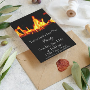 Flame On Fire Party Invite f