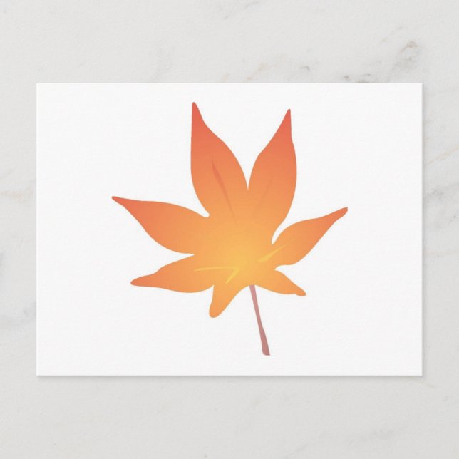 Flame Orange Leaf Postcard (Front)
